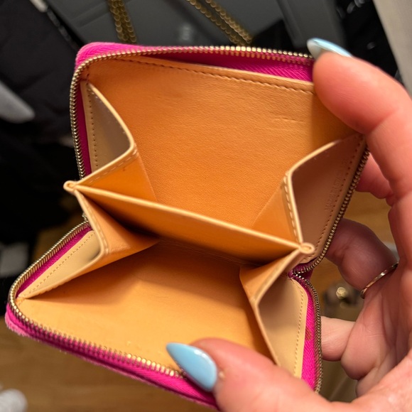 Celine Pink Suede Compact Zip Wallet - Picture 7 of 8